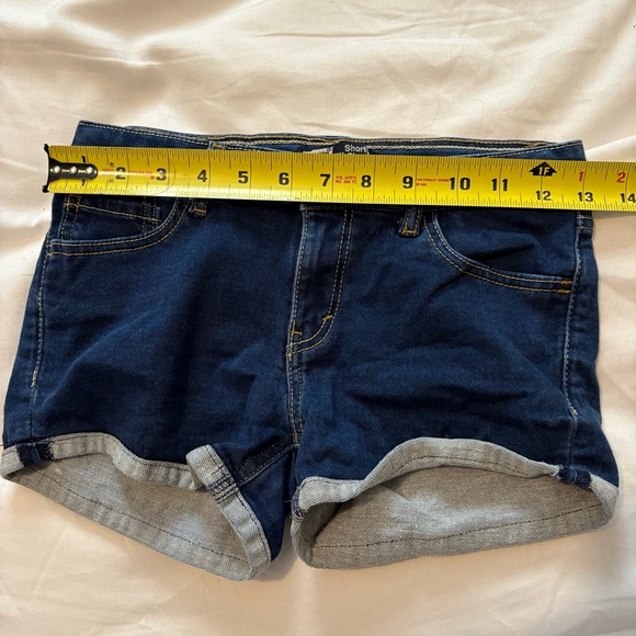 Levi’s Shorty Shorts Girl’s Size 12 Reg 12R Blue Denim Cuffed - Waist 26” - Cute - Picture 5 of 6